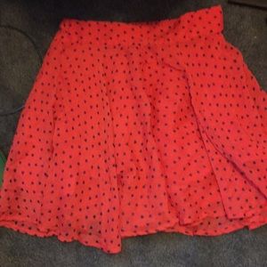 Coral/Pink Skirt With Purple Hearts